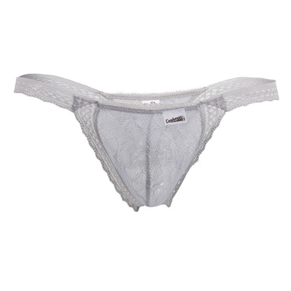 CandyMan Men's Underwear 99420 Double Lace Thongs Color Gray