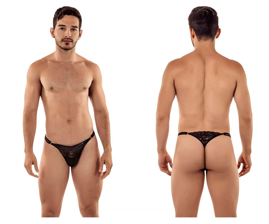CandyMan Men's Underwear 99421 Lace G-String Thongs Color Black