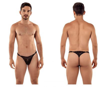 CandyMan Lace G-String Thongs - Black