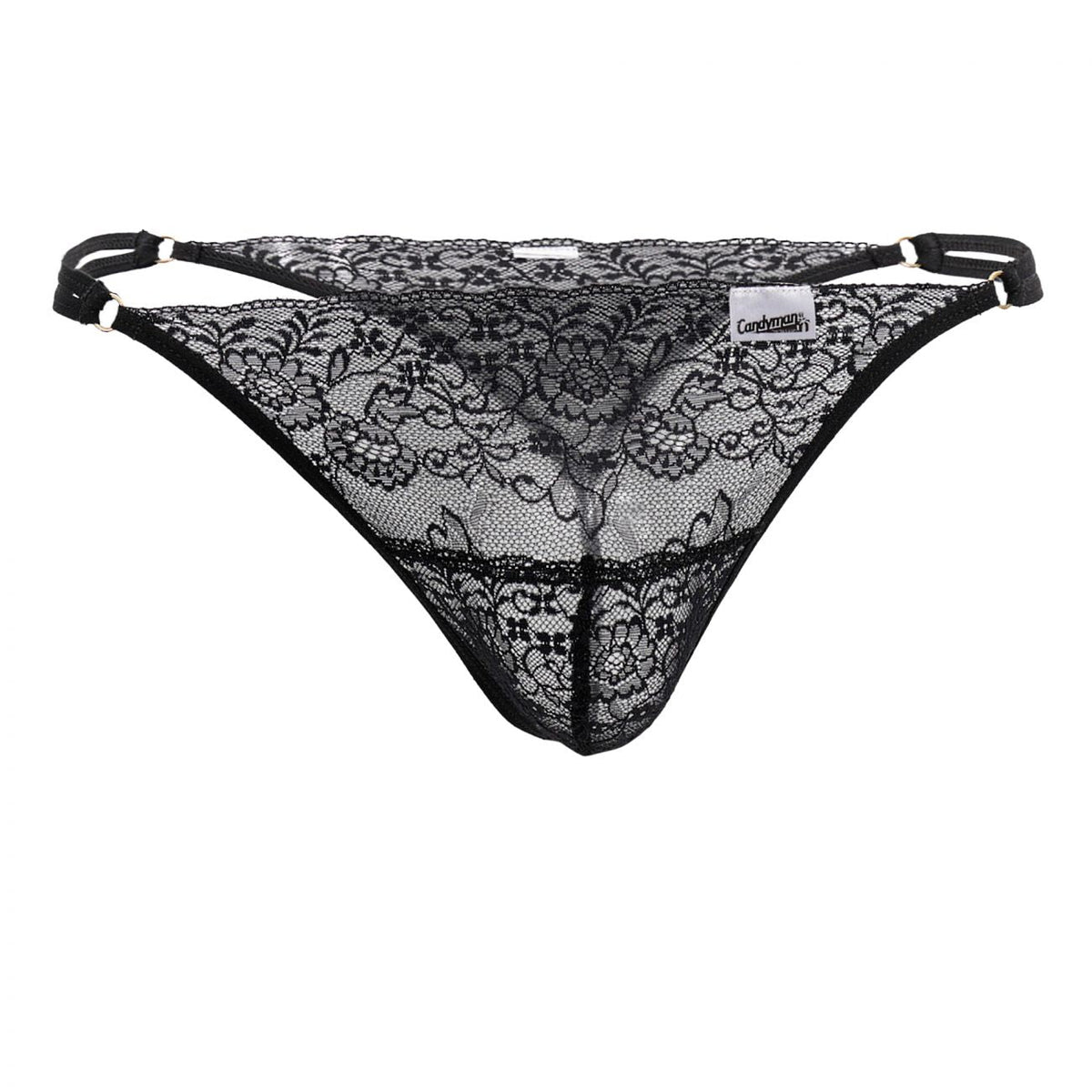 CandyMan Lace G-String Thongs - Black