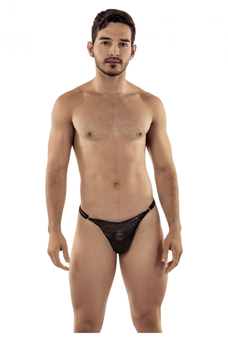 CandyMan Lace G-String Thongs - Black