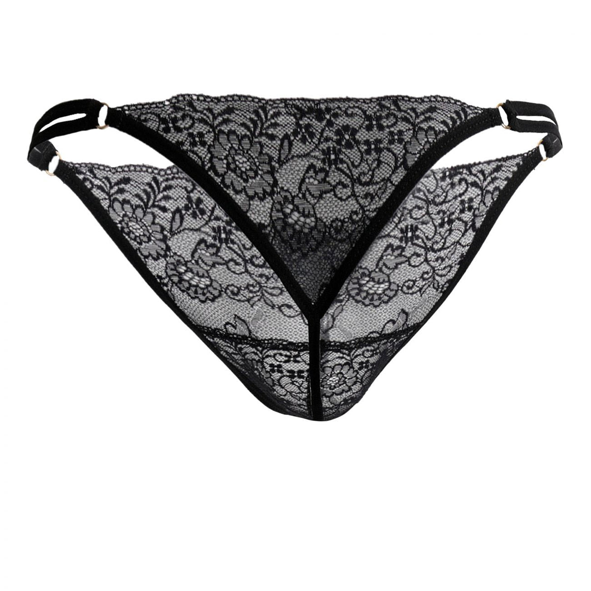CandyMan Men's Underwear 99421 Lace G-String Thongs Color Black