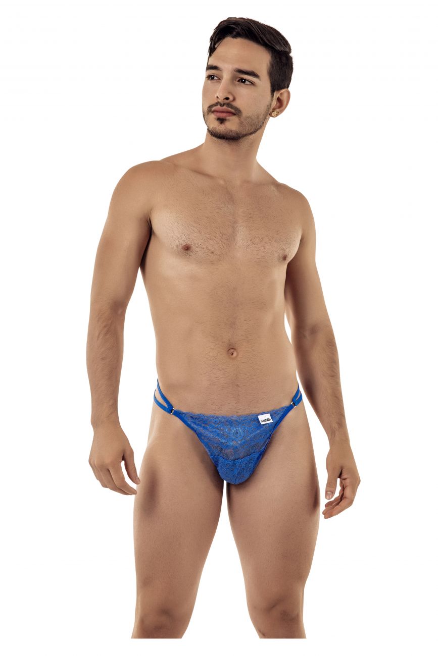 CandyMan Lace G-String Thongs - Blue