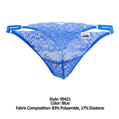 CandyMan Lace G-String Thongs - Blue