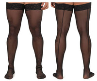 Black Mesh Thigh Highs - view 1