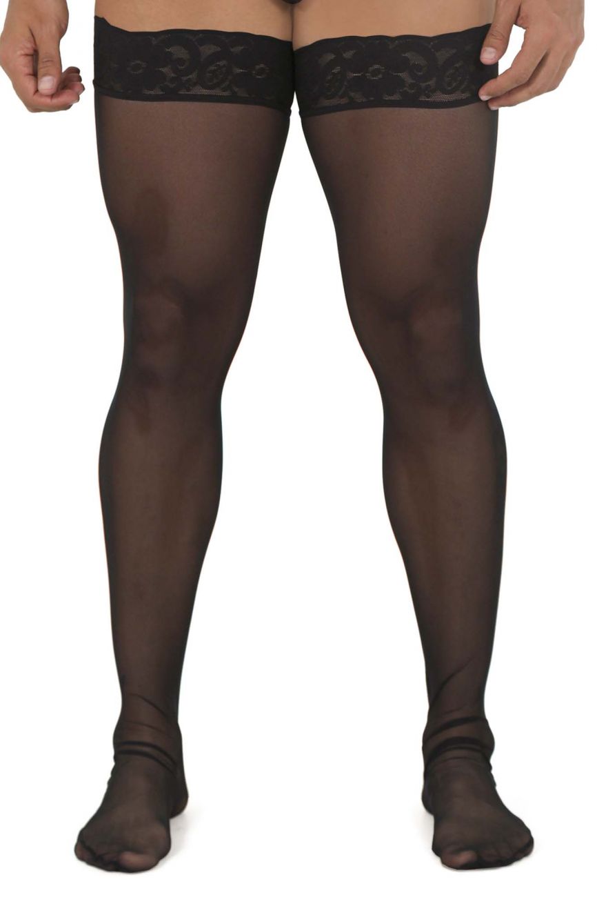 CandyMan 99533 Men's Mesh Thigh Highs Color Black
