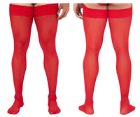 Red Mesh Thigh Highs - view 1