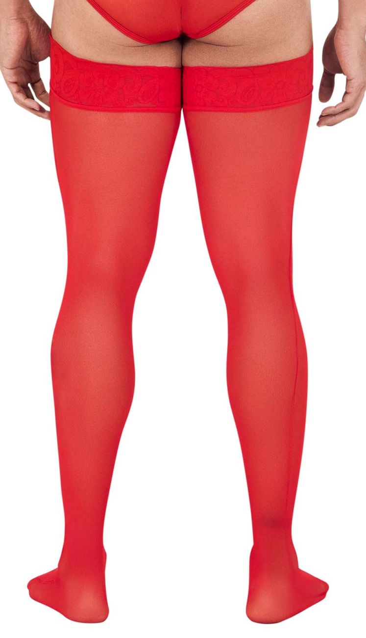 CandyMan Mesh Thigh Highs - Red