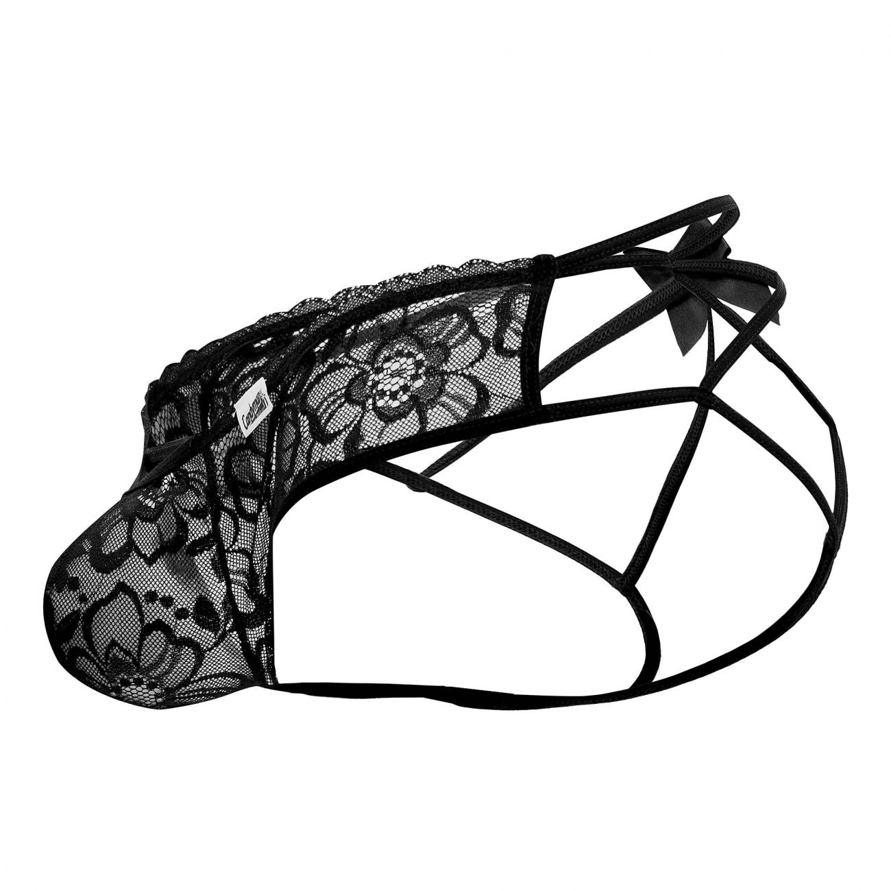 CandyMan Bow & Lace Jockstrap - Black