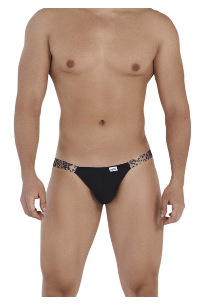 CandyMan Men's Underwear 99536X Bikini Jockstrap Color Black-Animal Print