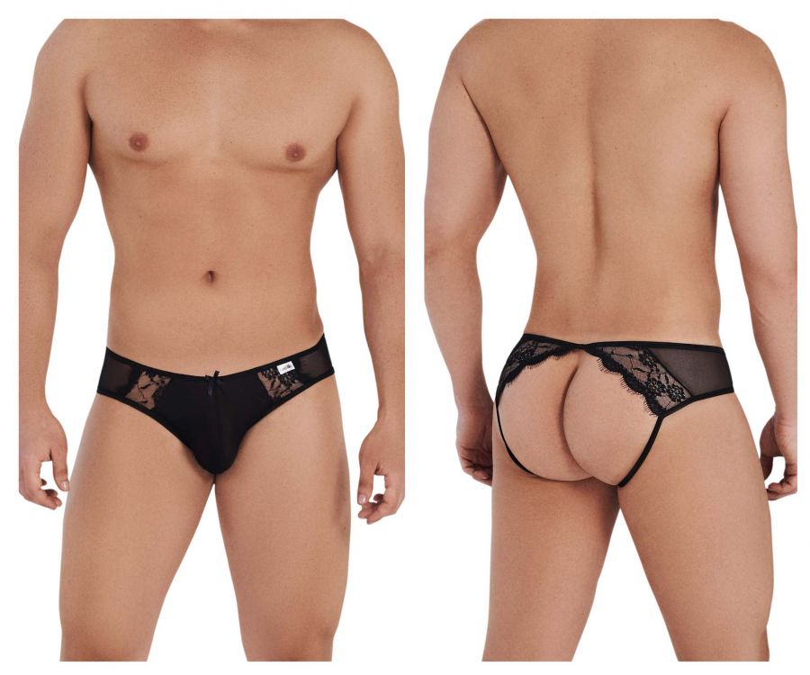 CandyMan 99538 Men's Underwear Lace Mesh Jockstrap Color Black