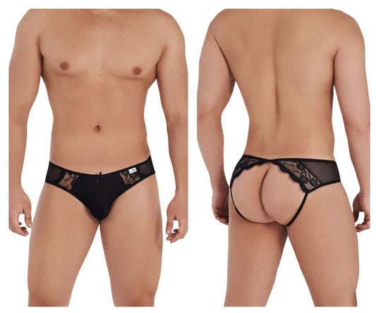 CandyMan 99538 Men's Underwear Lace Mesh Jockstrap Color Black