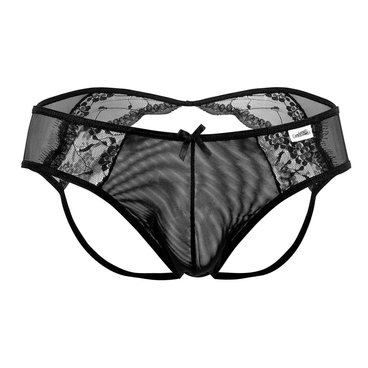 CandyMan 99538 Men's Underwear Lace Mesh Jockstrap Color Black