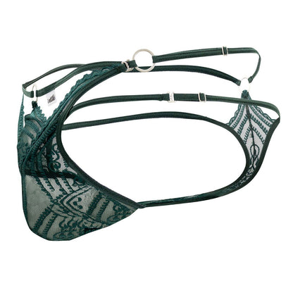 CandyMan Men's Underwear 99547 Double Thongs Color Hunter Green