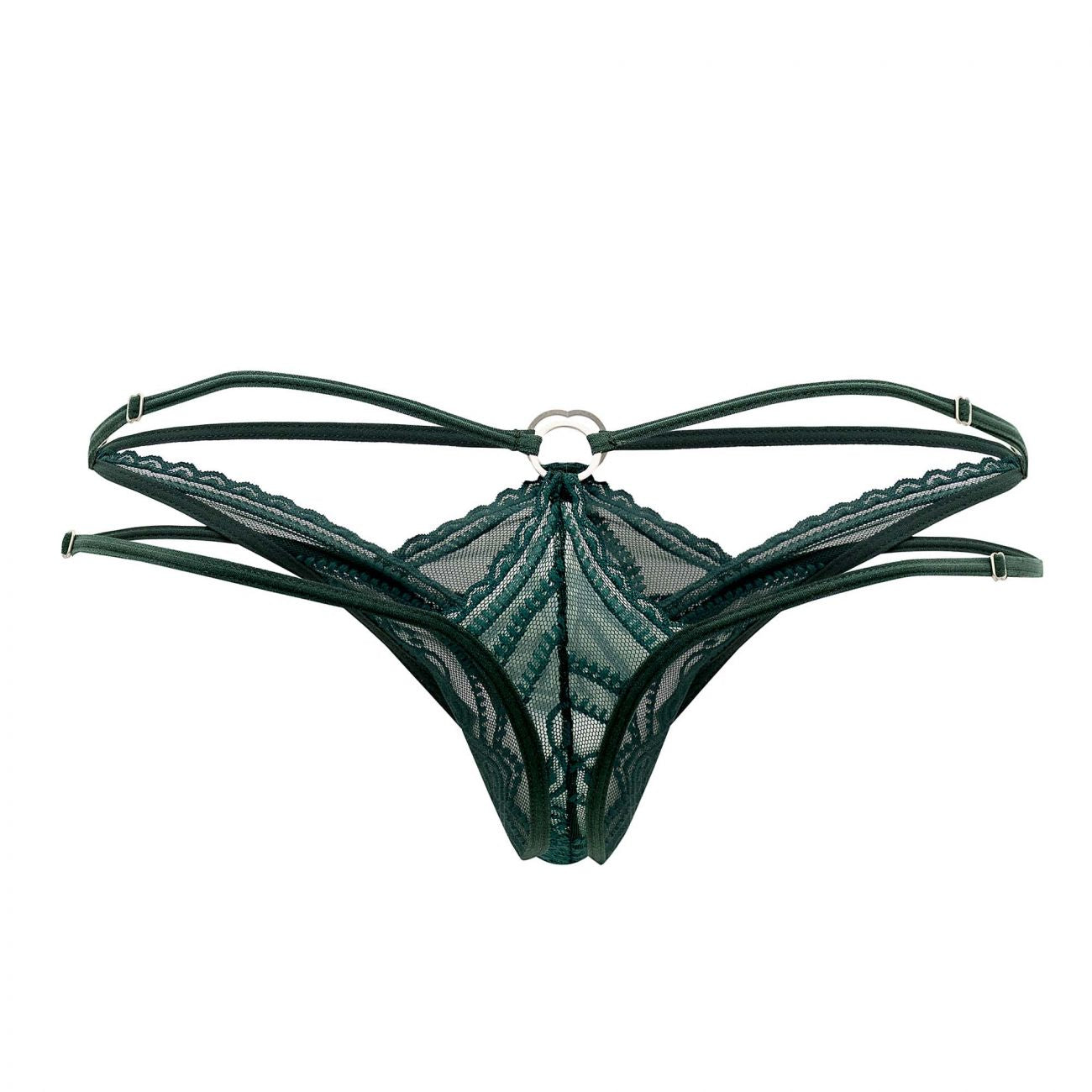 CandyMan Men's Underwear 99547 Double Thongs Color Hunter Green