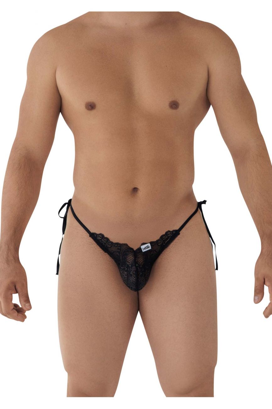 CandyMan Men's Underwear 99579 Lace Heart Bikini Color Black