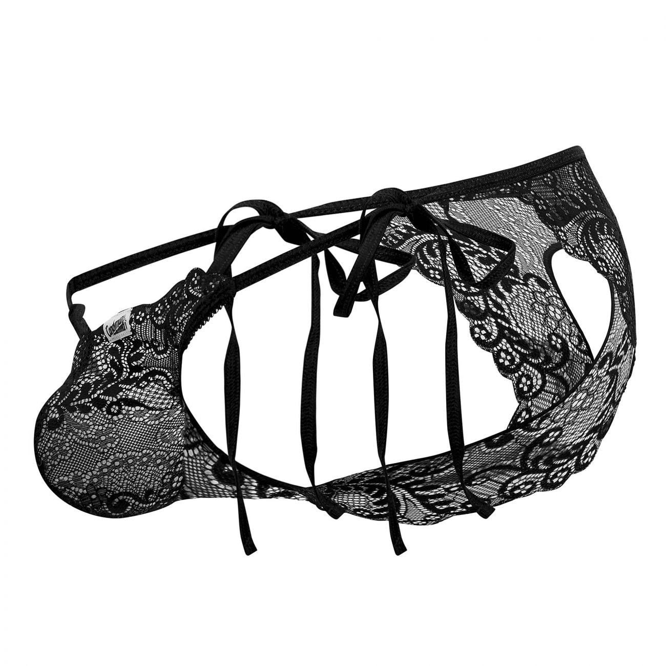 CandyMan Men's Underwear 99579 Lace Heart Bikini Color Black