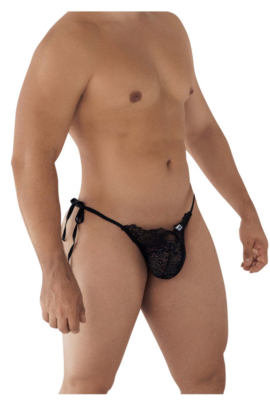 CandyMan Men's Underwear 99579 Lace Heart Bikini Color Black
