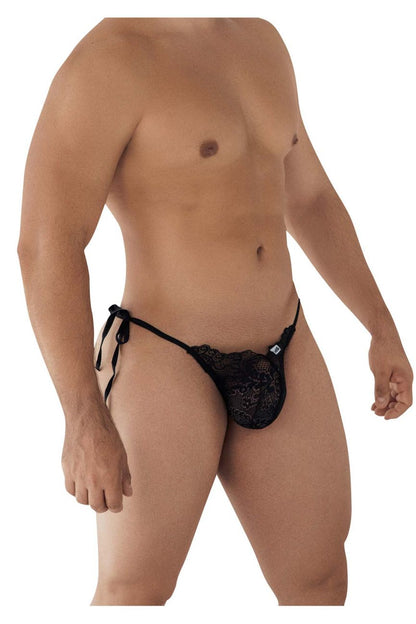 CandyMan Men's Underwear 99579 Lace Heart Bikini Color Black