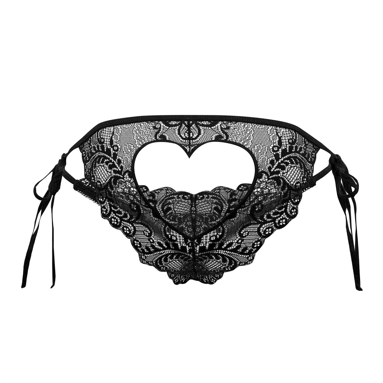 CandyMan Men's Underwear 99579 Lace Heart Bikini Color Black