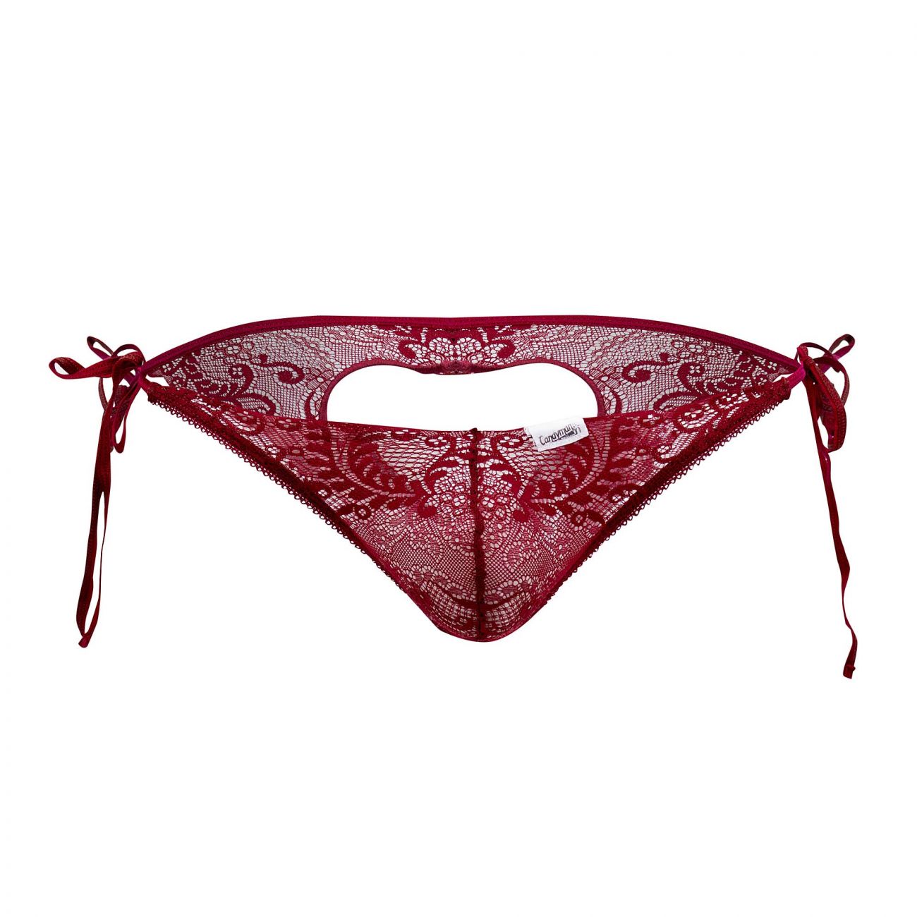 CandyMan Men's Underwear 99579 Lace Heart Bikini Color Burgundy