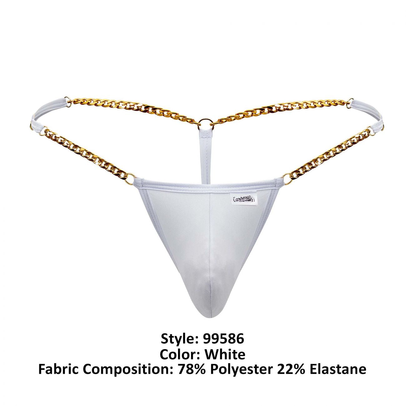CandyMan Men's Underwear 99586 Chain G-String Color White