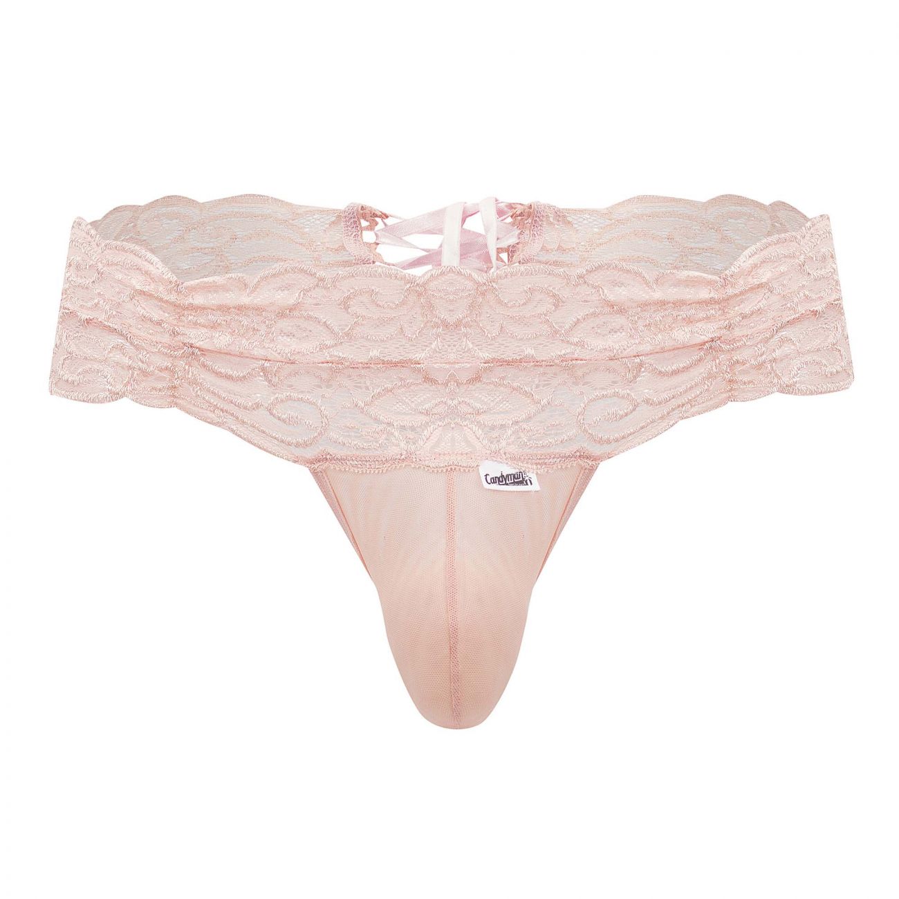 CandyMan 99595 Men's Underwear Lace Mesh Thongs Color Rose