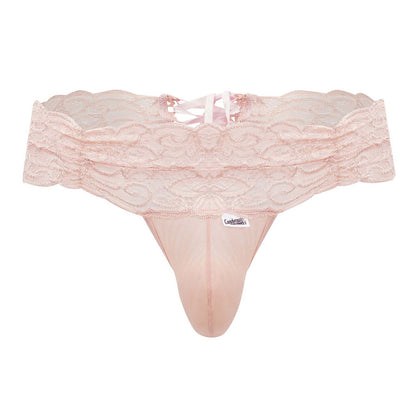 CandyMan 99595 Men's Underwear Lace Mesh Thongs Color Rose
