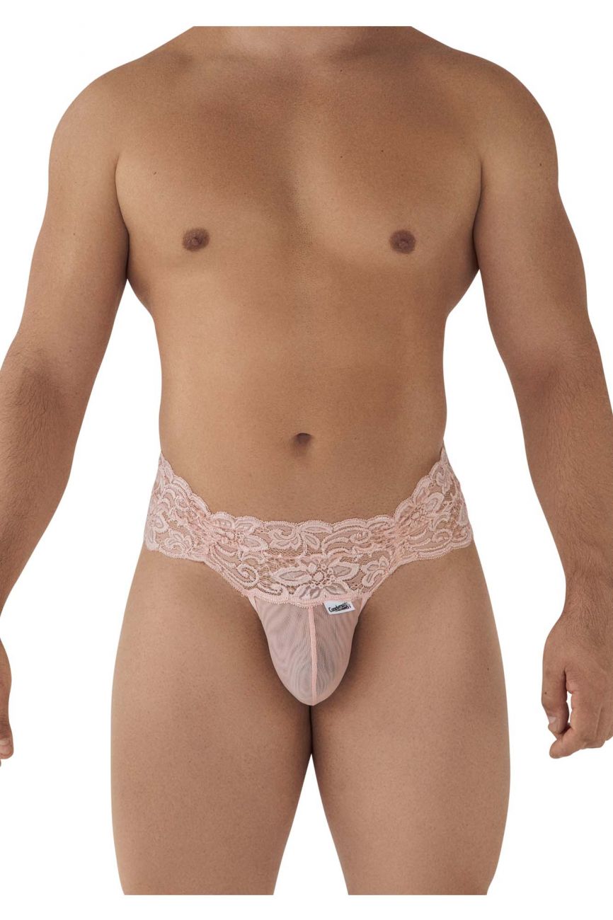 CandyMan 99595 Men's Underwear Lace Mesh Thongs Color Rose