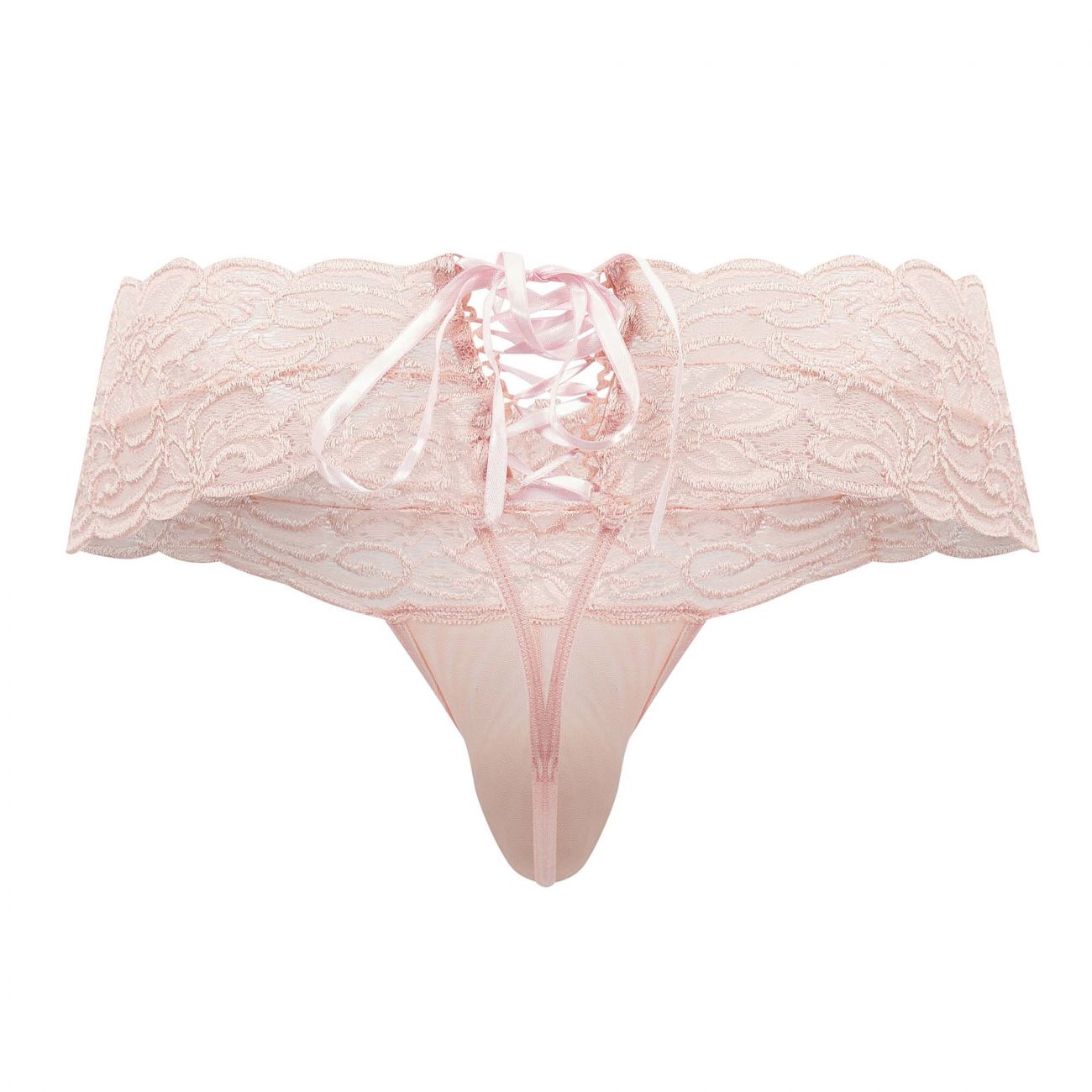 CandyMan 99595 Men's Underwear Lace Mesh Thongs Color Rose