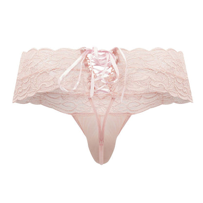CandyMan 99595 Men's Underwear Lace Mesh Thongs Color Rose