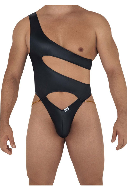 CandyMan Men's Underwear 99597X One Shoulder Bodysuit Color Black