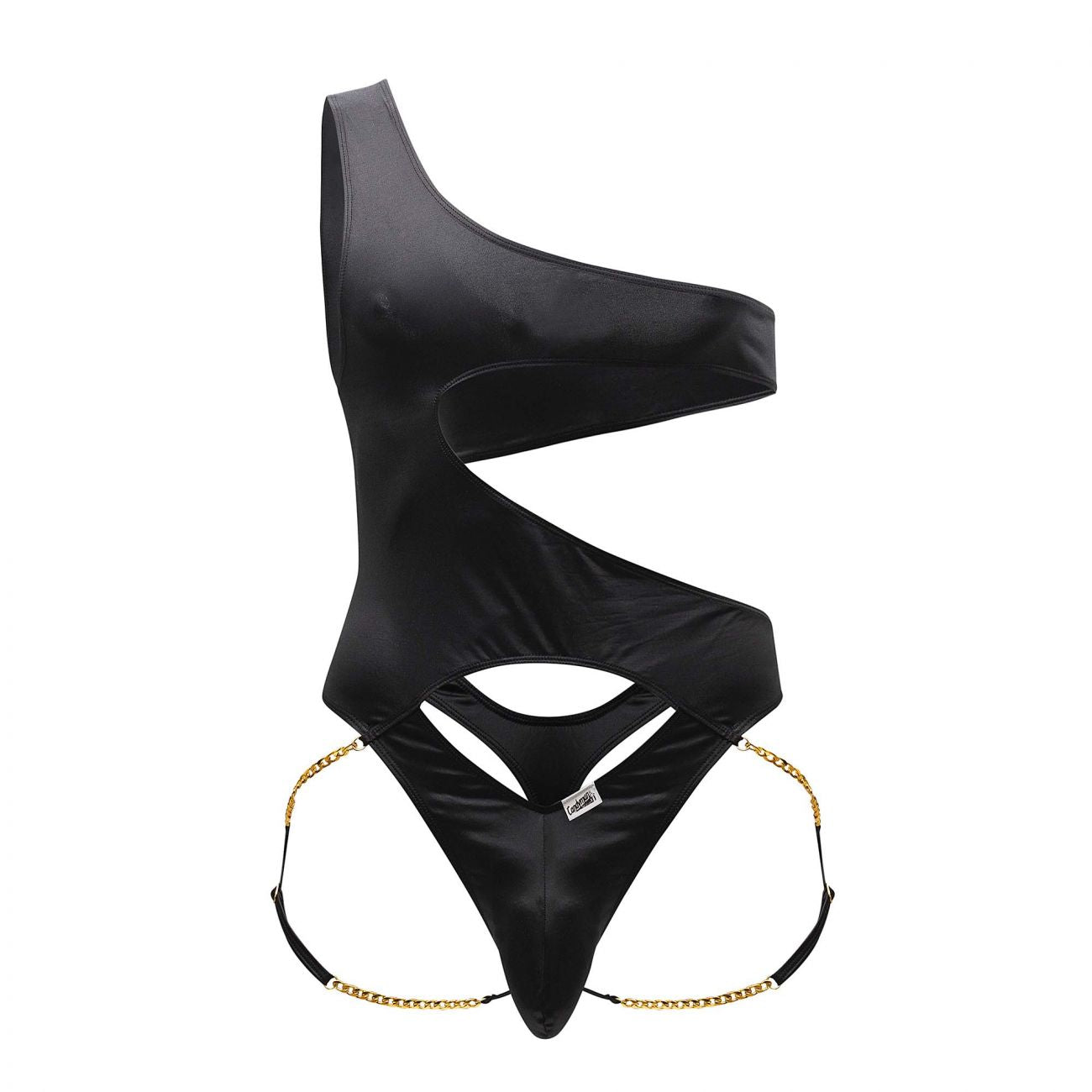 CandyMan Men's Underwear 99597X One Shoulder Bodysuit Color Black