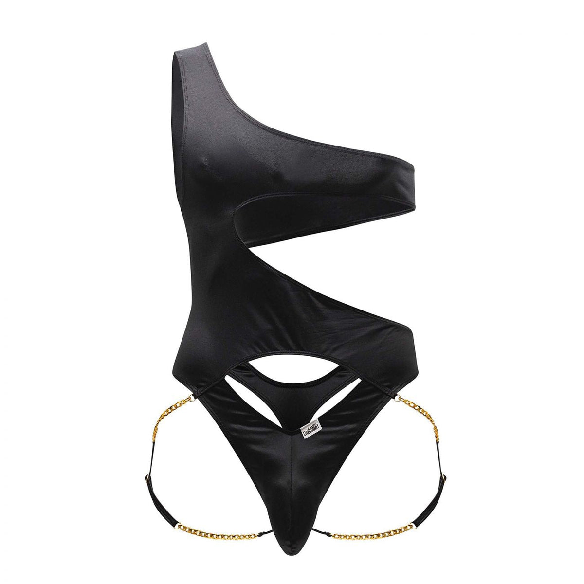 CandyMan Men's Underwear 99597X One Shoulder Bodysuit Color Black