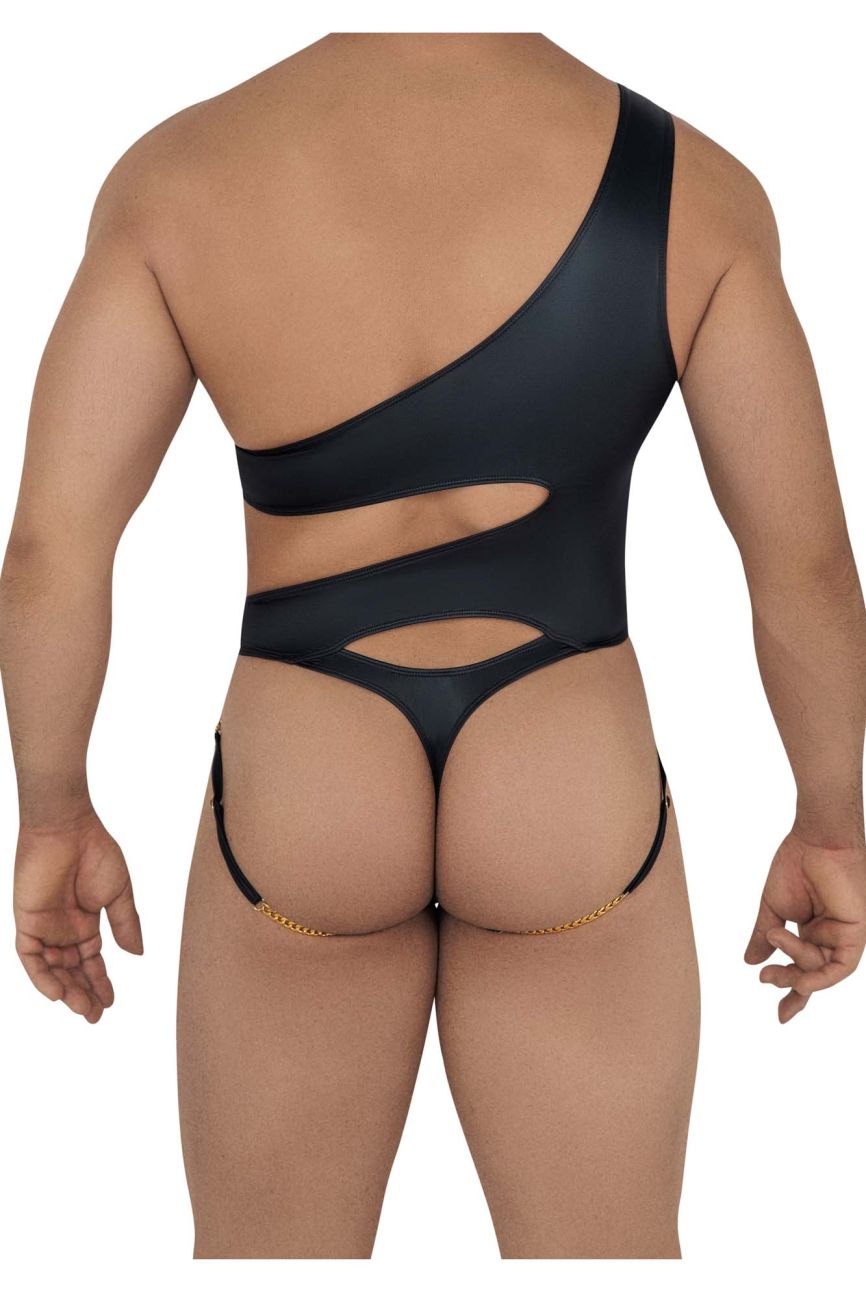 CandyMan Men's Underwear 99597X One Shoulder Bodysuit Color Black