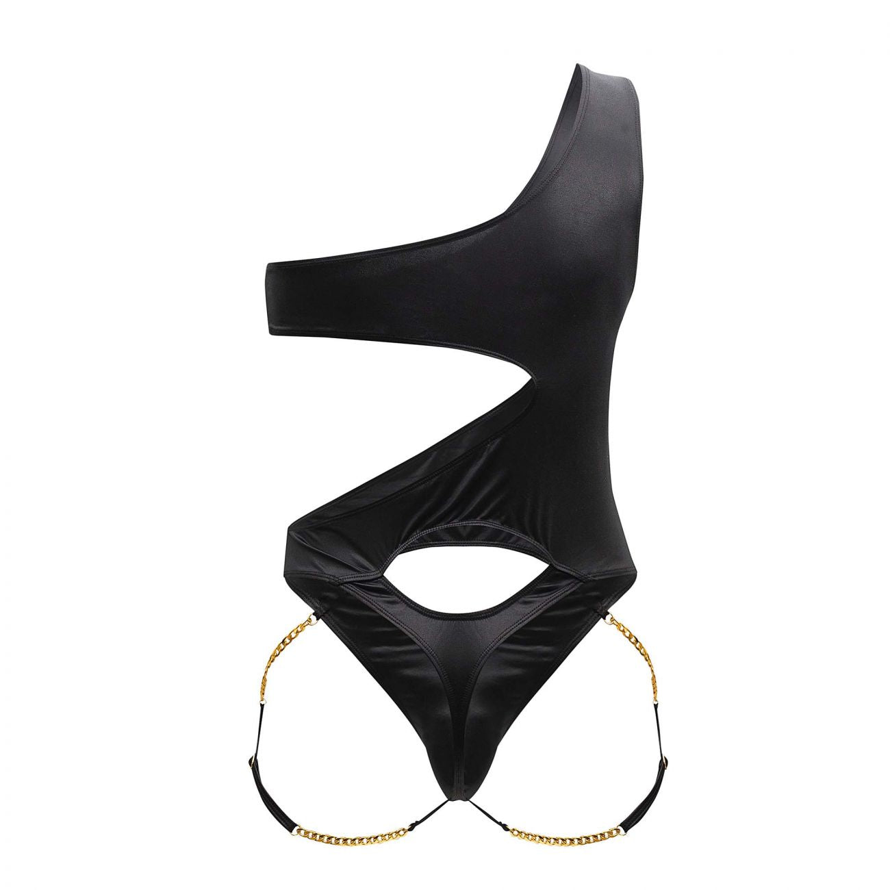 CandyMan Men's Underwear 99597X One Shoulder Bodysuit Color Black