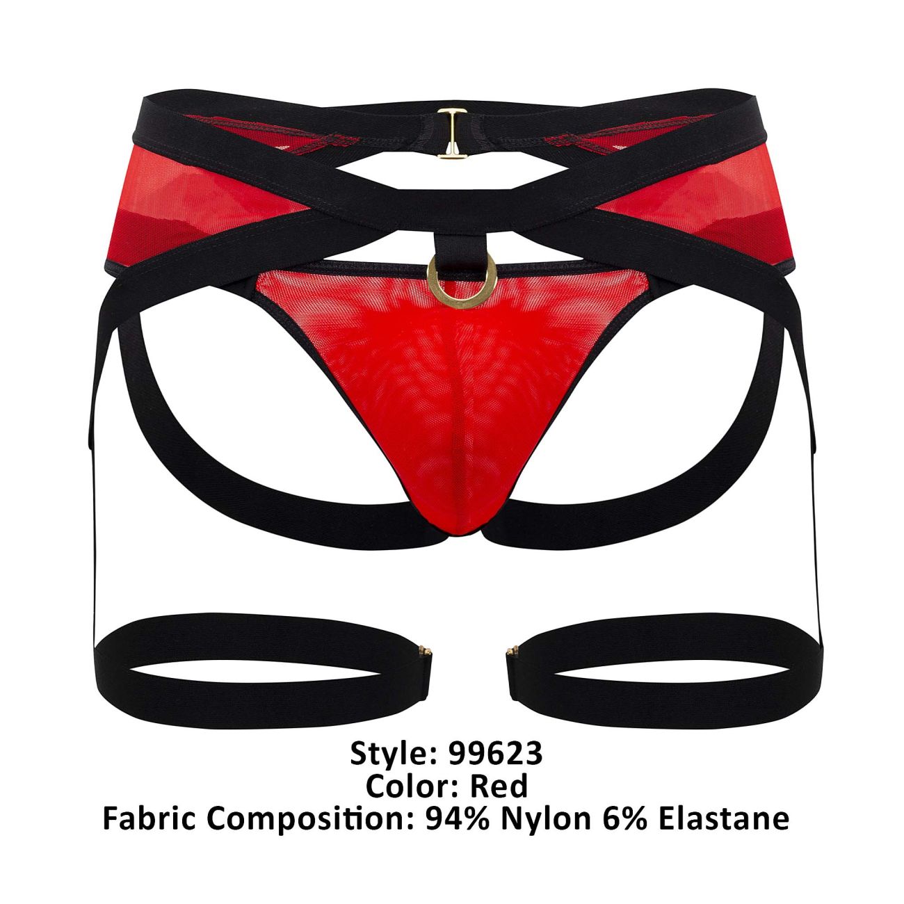 CandyMan Men's Underwear 99623 Garter Jockstrap Color Red