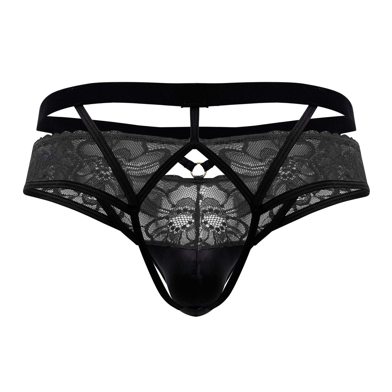 CandyMan Men's Underwear 99627 Lace Jockstrap Color Black