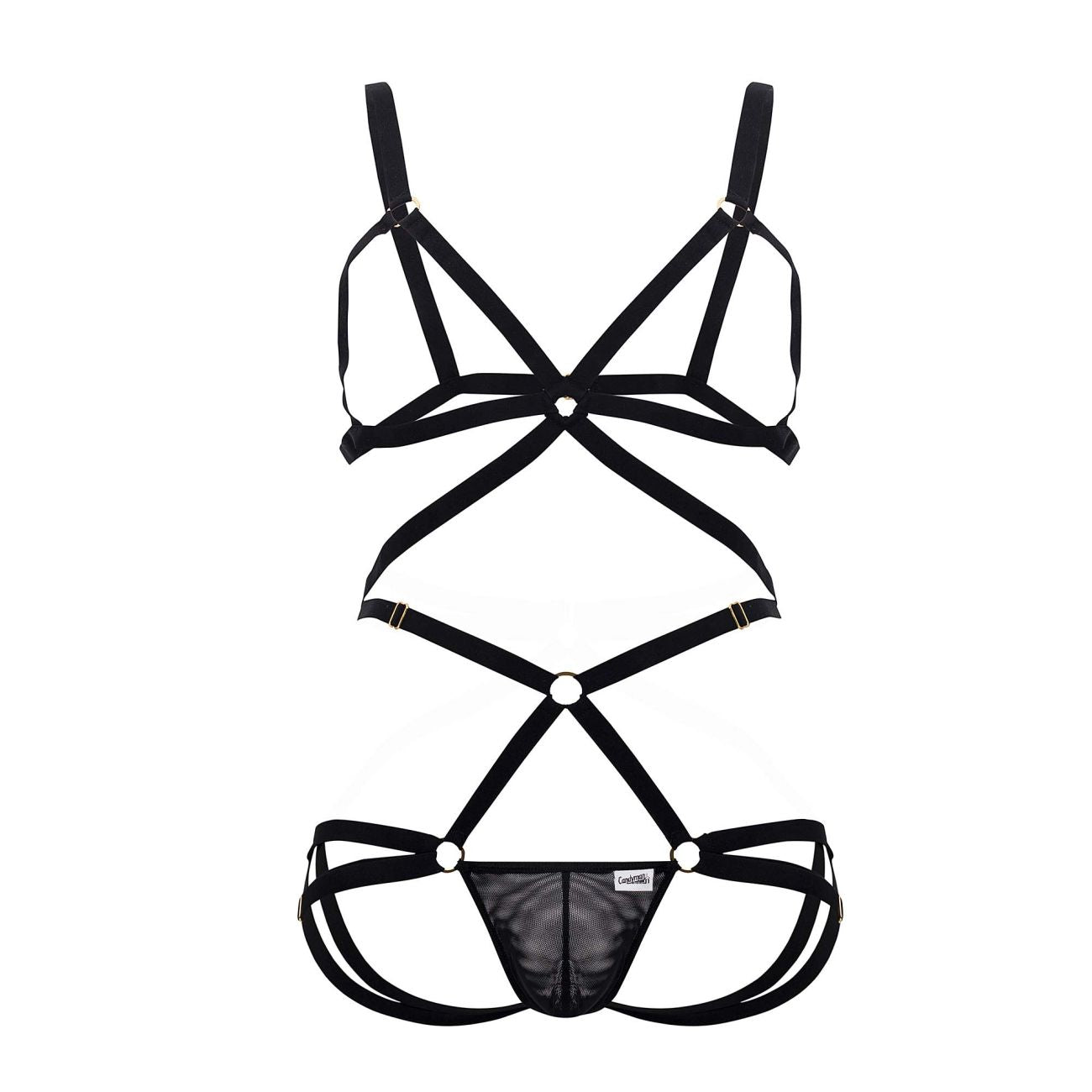 CandyMan Men's Underwear 99635 Harness Two Piece Set Color Black