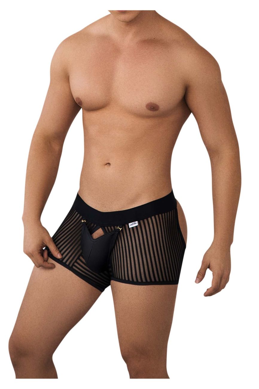 CandyMan Men's Underwear 99636 Mesh Trunks Color Black