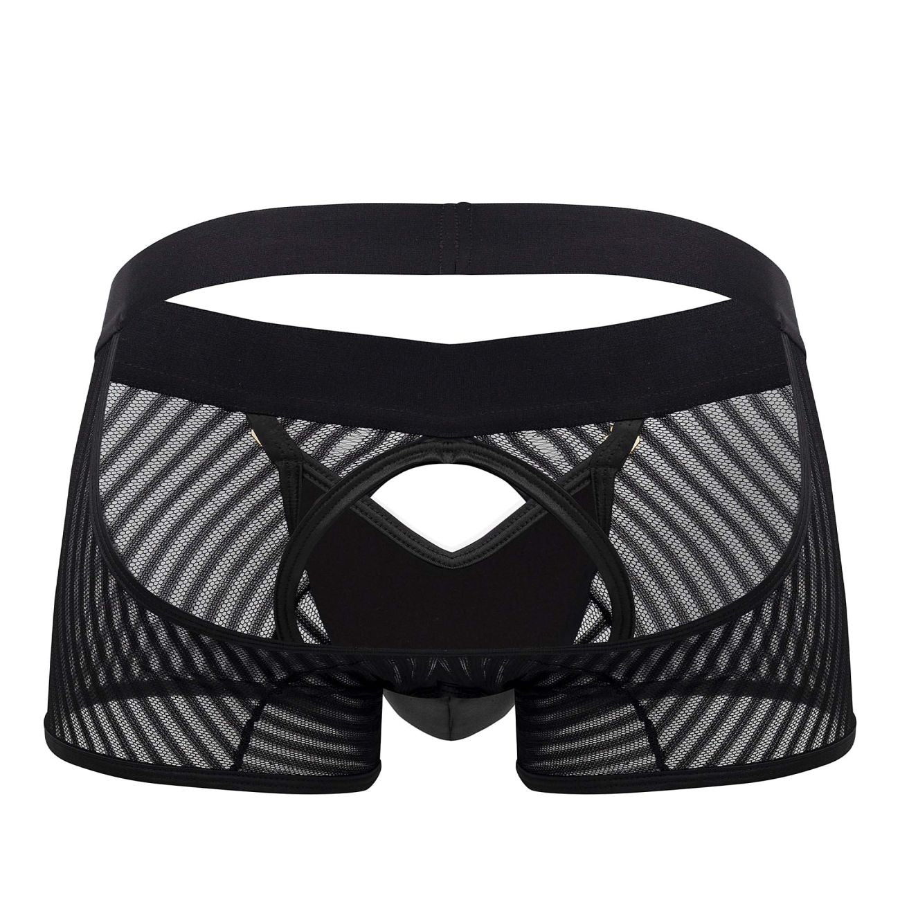 CandyMan Men's Underwear 99636 Mesh Trunks Color Black