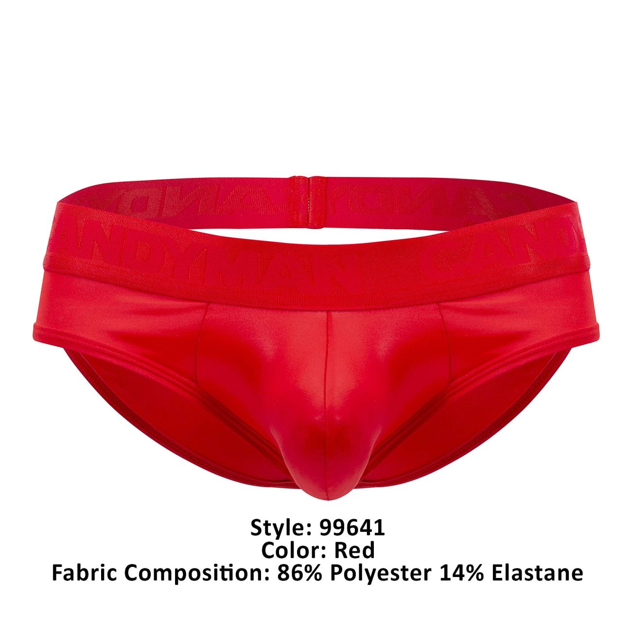 CandyMan Men's Underwear 99641 Shorty Briefs Color Red
