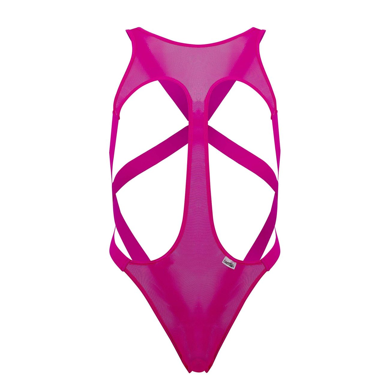 CandyMan Men's Underwear 99643 Mesh Bodysuit Color Hot Pink