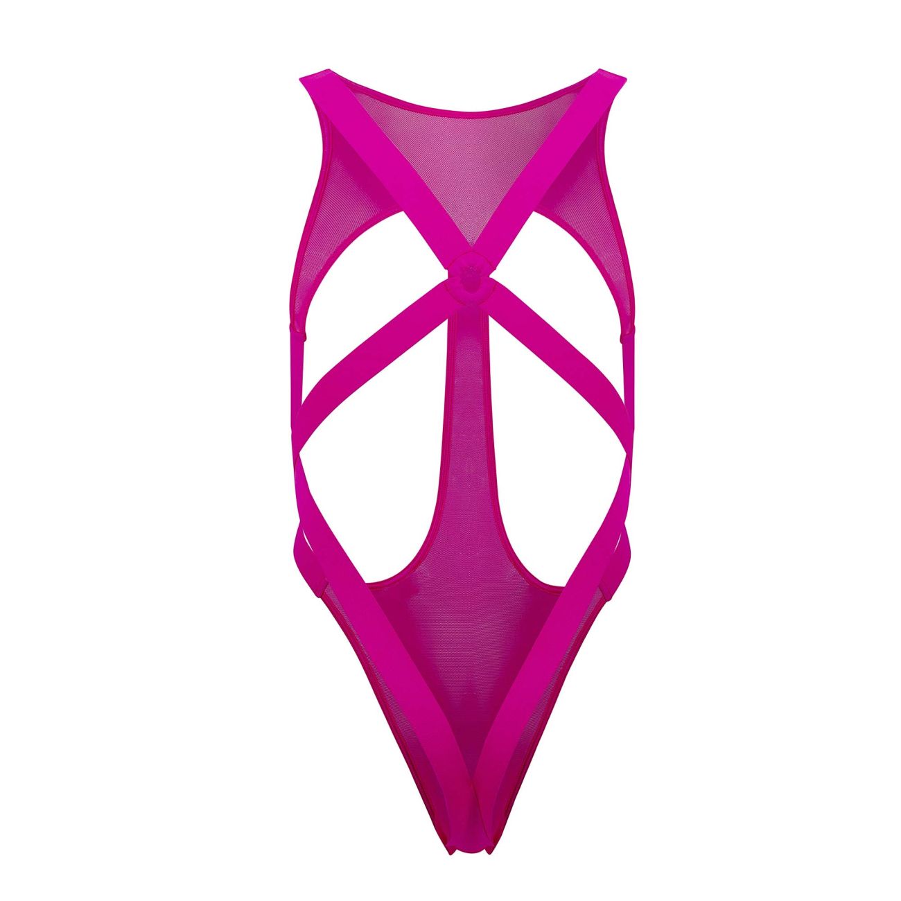 CandyMan Men's Underwear 99643 Mesh Bodysuit Color Hot Pink