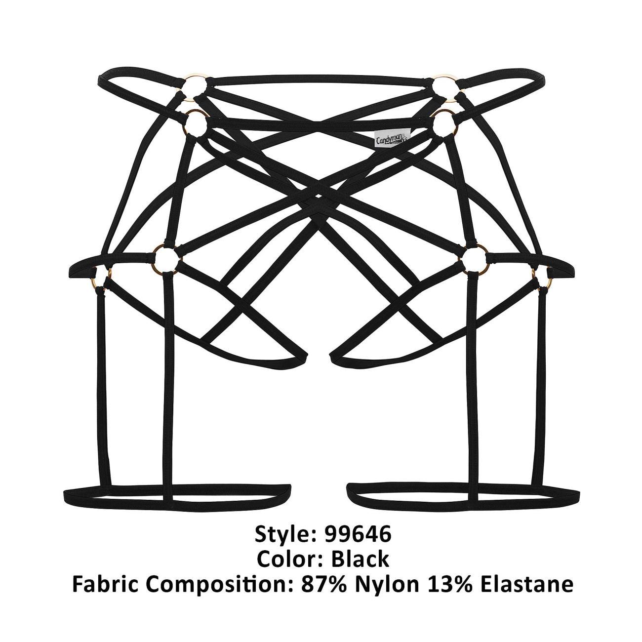 CandyMan Men's Underwear 99646 Cage Jockstrap Color Black