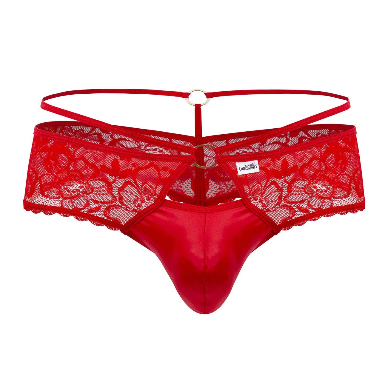 CandyMan Men's Underwear 99647 Lace Thongs Color Red