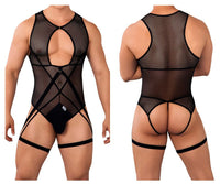 Black Mesh Nylon Bodysuit - view 1