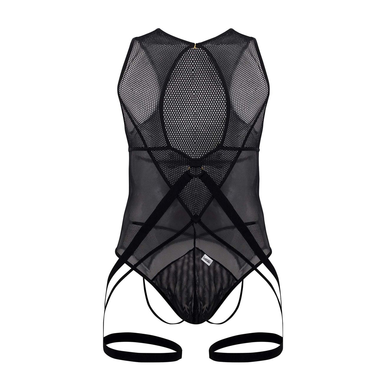 CandyMan Men's Underwear 99650 Mesh Bodysuit Color Black