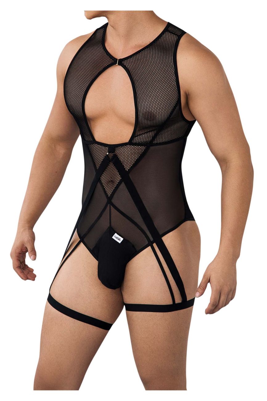CandyMan Men's Underwear 99650 Mesh Bodysuit Color Black