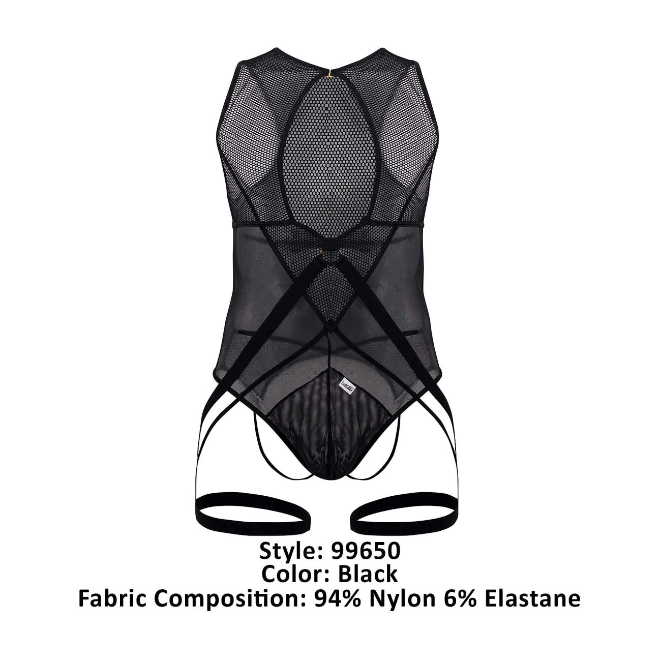 CandyMan Men's Underwear 99650 Mesh Bodysuit Color Black
